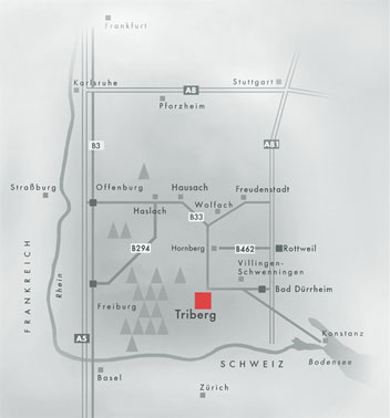 Typografische Karte Triberg und Umgebung